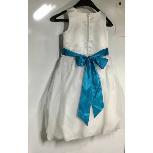 1st Communion/Flower Girl Dress-White W/Sash-Sz 7-Worn Once - Picture 6 of 12